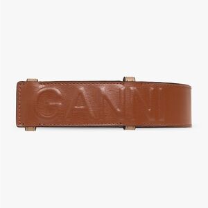 Ganni Brown Leather Belt